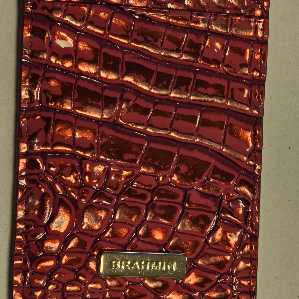 Brahmin Red Croc-Embossed Card Holder